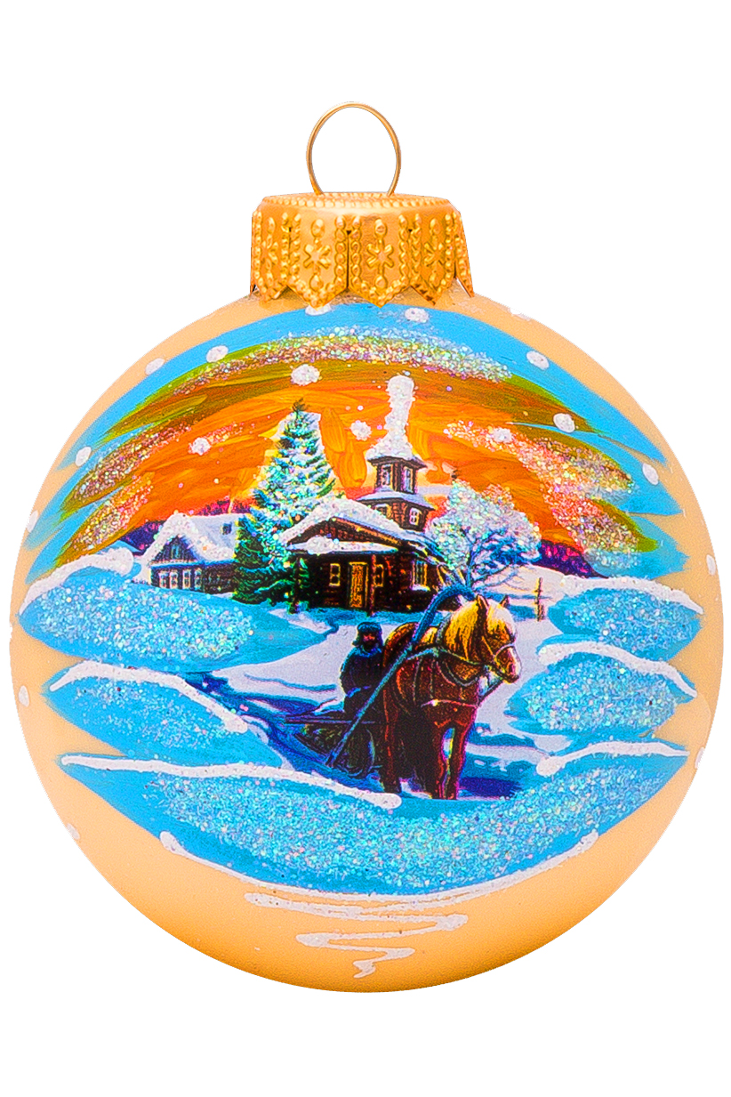 Елочный шар Зима. Крестьянин КУ-80-234128